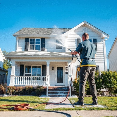 House washing service in action