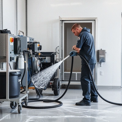 Professional soft washing service in action