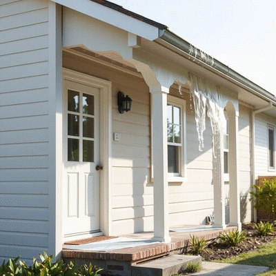 Soft washing process on a home's exterior