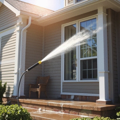 House washing service in action