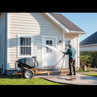 House washing service in action