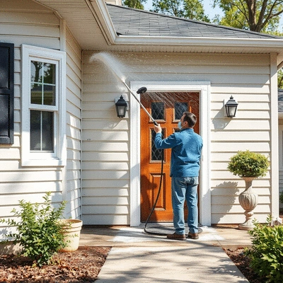 House washing service in action