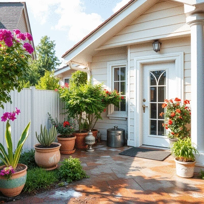 Lively outdoor space after house washing