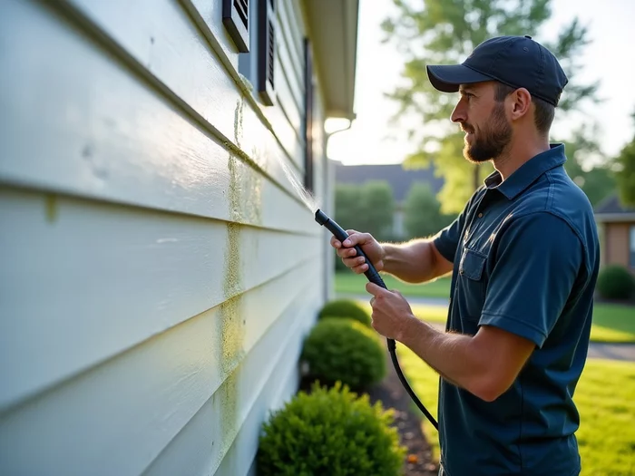 Soft Washing Vinyl Siding Algae